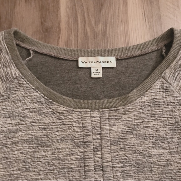 White & Warren long-sleeve heathered gray dress - Picture 4 of 15